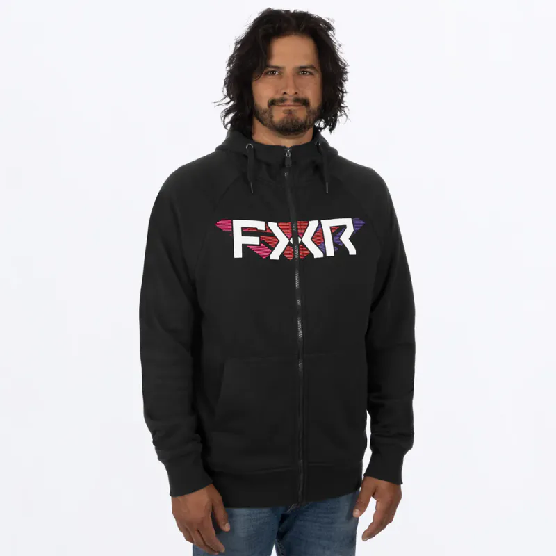 FXR Unisex Split Hoodie, black/neon fusion
