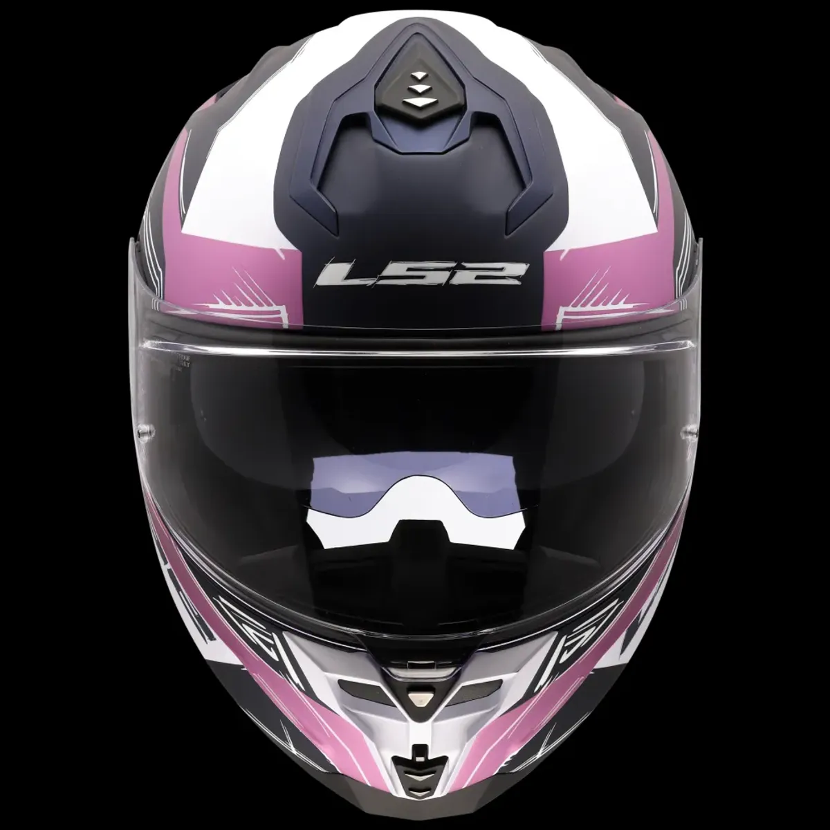 LS2 FF817 Challenger II Flaman MC-Hjelm, hvit/rosa 