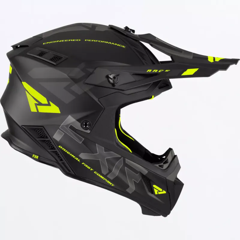 FXR Helium Race Div Helmet W/Auto Buckle 23, black/hivis