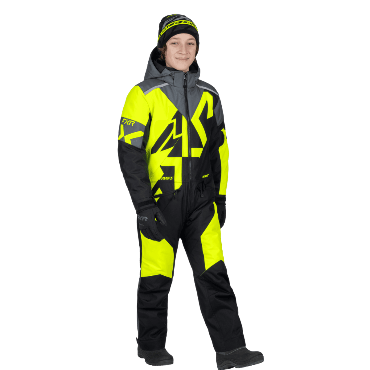 FXR Yth Cold Cross CX Monosuit 26, black/hivis
